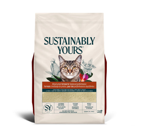 Sustainably Yours Litière "mixed-grain" Performance équilibrée (multi-cat) 13 Lb