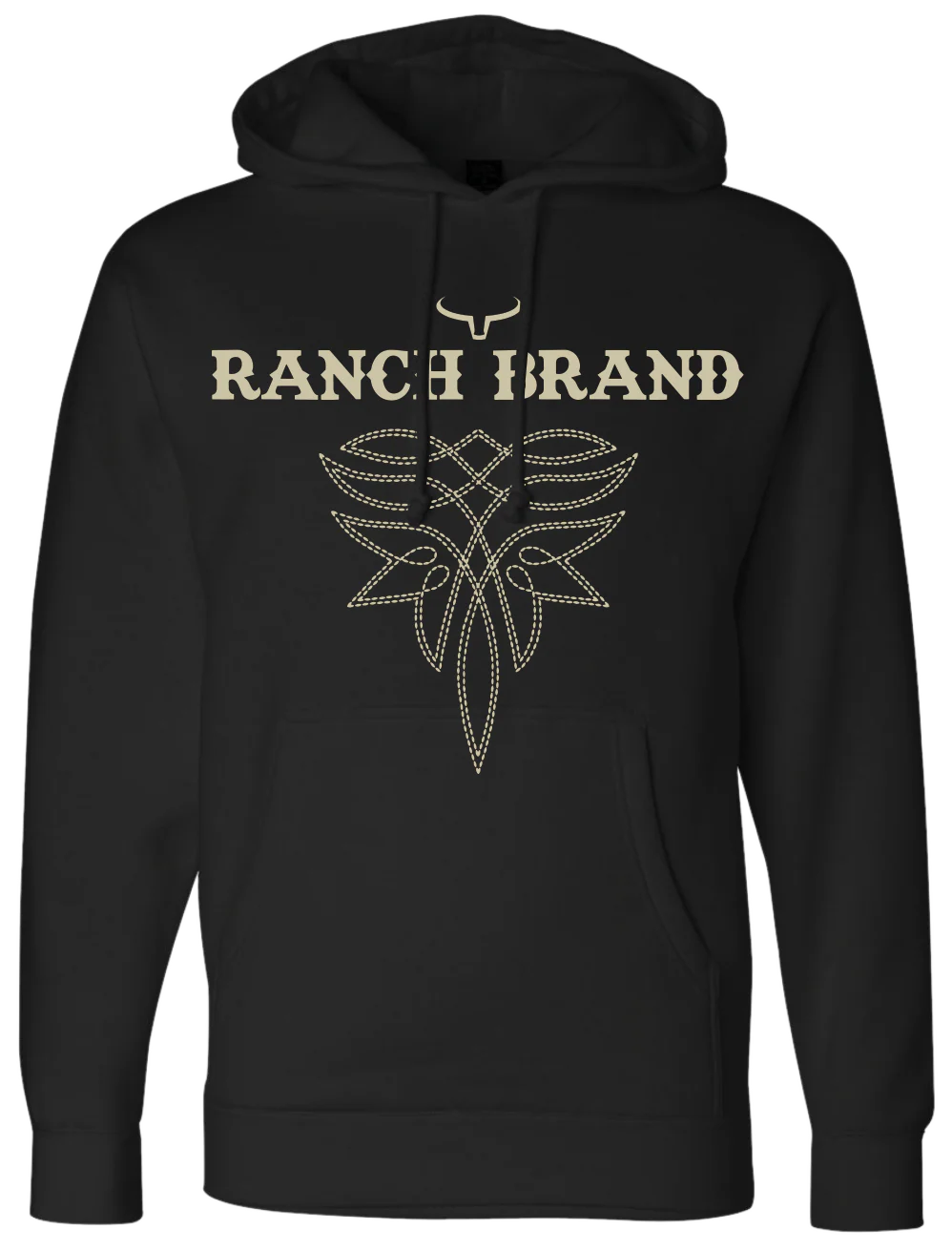 Ranch Brand Hoodie Unisexe Stitches Noir