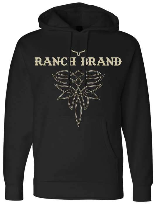 Ranch Brand Hoodie Unisexe Stitches Noir