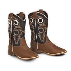 Bottes western pour enfant Twister Toddler – Brun avec coutures colorées