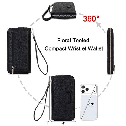 Wrangler Porte-feuille fleuri à outils RFID - Kaki