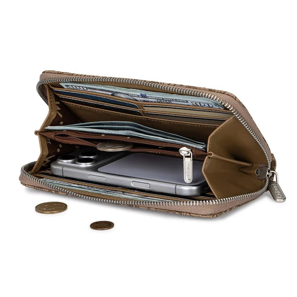Wrangler Porte-feuille fleuri à outils RFID - Kaki