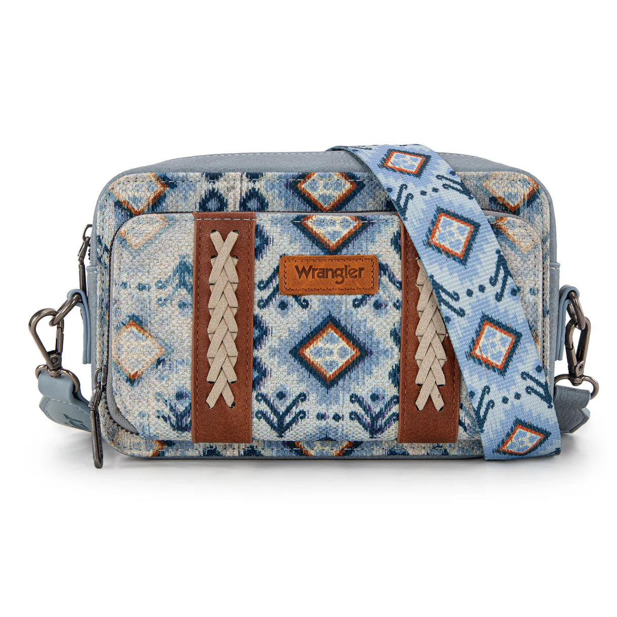 Wrangler Southwestern porte-bandoulière avec compartiment portefeuille - Marine