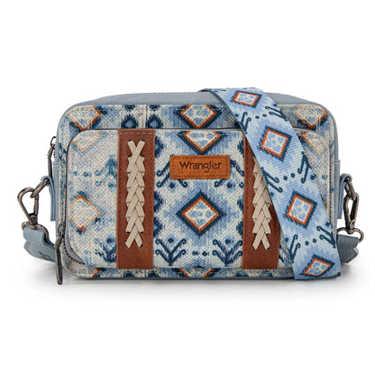 Wrangler Southwestern porte-bandoulière avec compartiment portefeuille - Marine