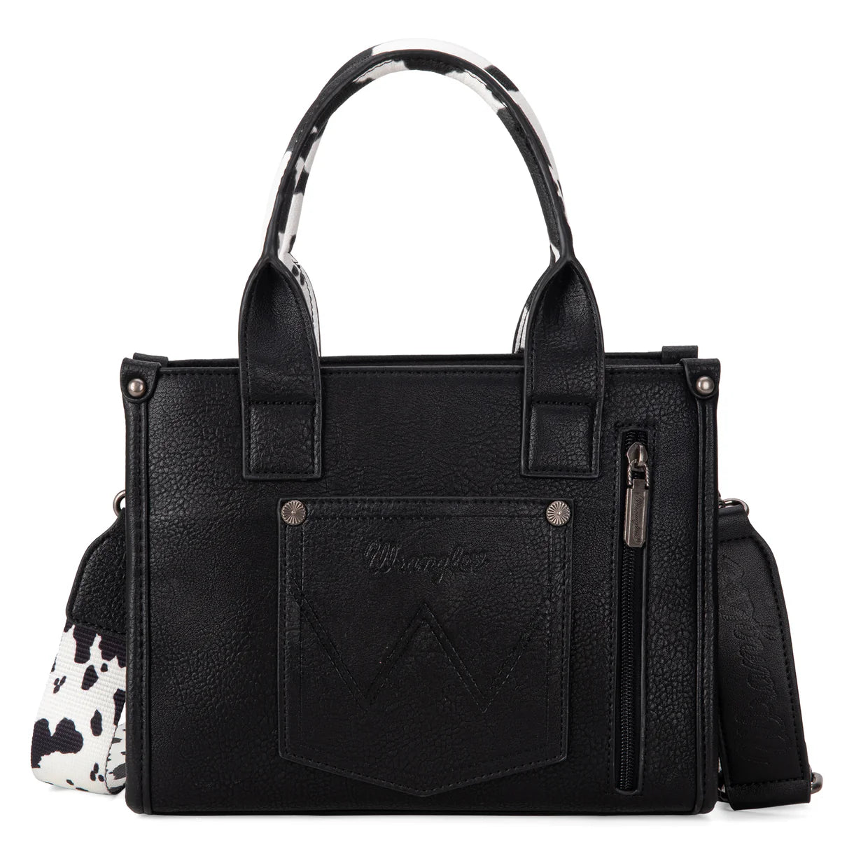 Sac fourre-tout/bandoulière Wrangler à motif vache - Noir