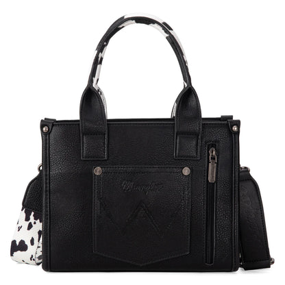 Sac fourre-tout/bandoulière Wrangler à motif vache - Noir