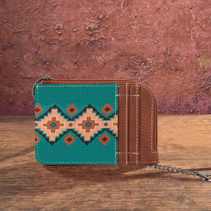 Ensemble de 2 pièces Wrangler Aztec (petit sac fourre-tout/bandoulière et porte-cartes) - Turquoise