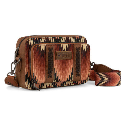 Wrangler Southwestern , porte-bandoulière compartiment portefeuille - marron