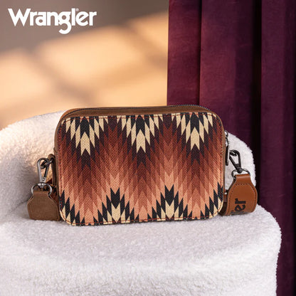 Wrangler Southwestern , porte-bandoulière compartiment portefeuille - marron
