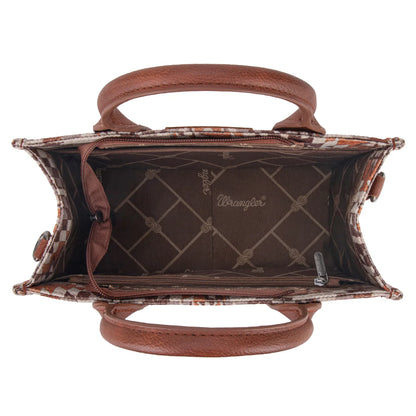 Sac cabas/bandoulière Wrangler à motif sud-ouest - MARRON