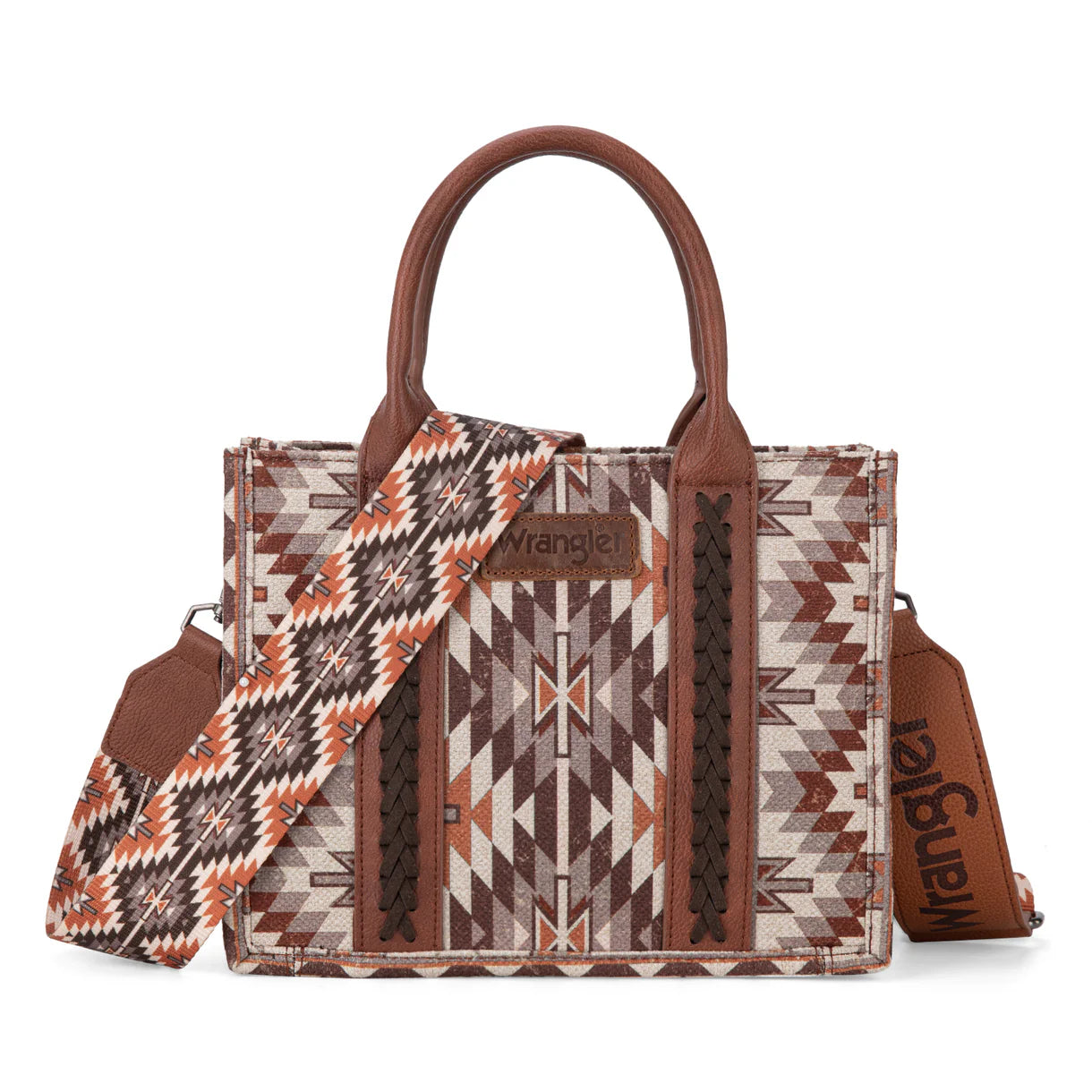 Sac cabas/bandoulière Wrangler à motif sud-ouest - MARRON