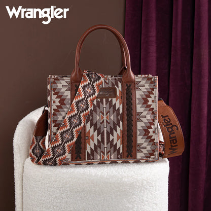 Sac cabas/bandoulière Wrangler à motif sud-ouest - MARRON