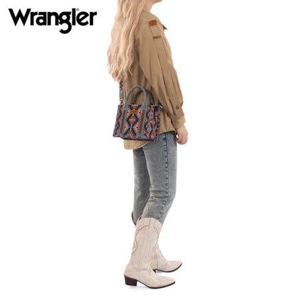 Wrangler Southwestern Pattern Mini Fourre-Carambole Double Face Imprimé - MARINE