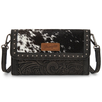 Portefeuille/pochette/sac bandoulière Wrangler en cuir de vachette véritable