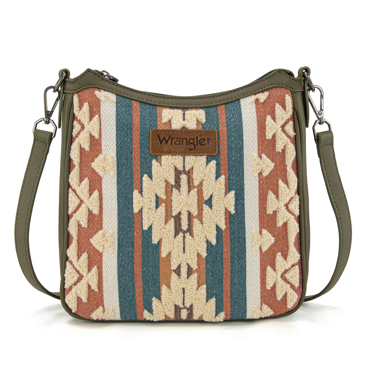 Sac bandoulière Wrangler Sherpa en toile aztèque- Vert