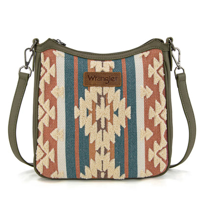 Sac bandoulière Wrangler Sherpa en toile aztèque- Vert