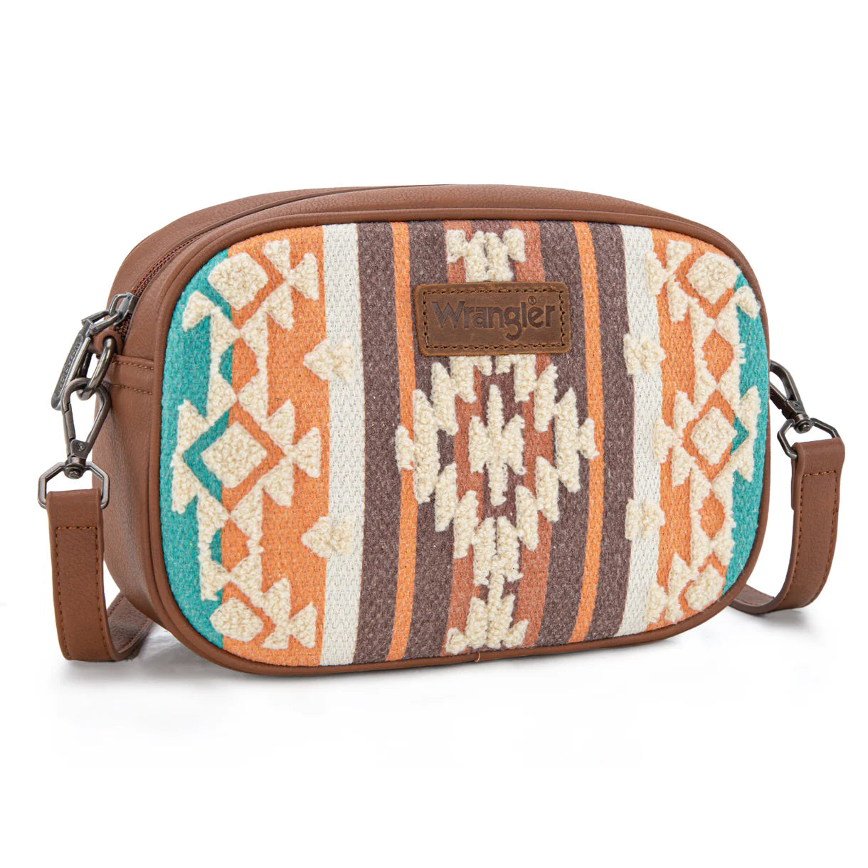 Wrangler Sherpa Aztec Crossbody - Marron