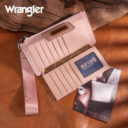 Wrangler Porte-cartes/bracelet à motif tournesol - Rose foncé
