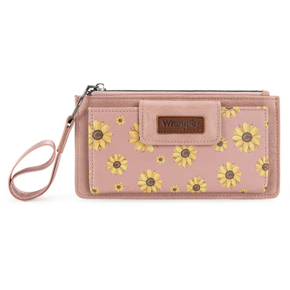 Wrangler Porte-cartes/bracelet à motif tournesol - Rose foncé