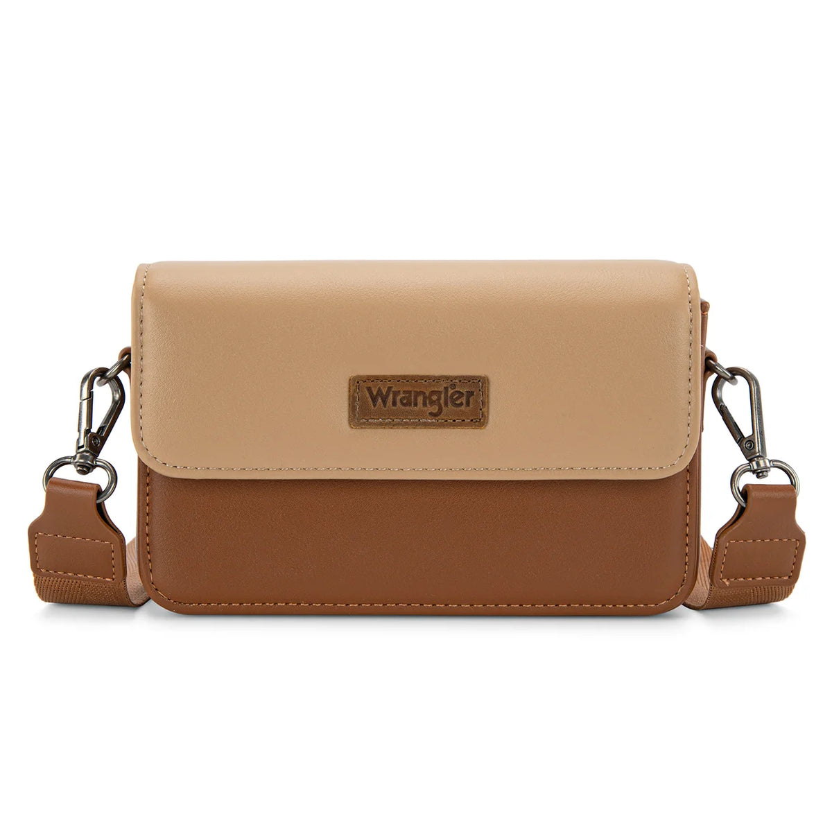 Wrangler Dual Tone Small Crossbody Porte-porte - Marron