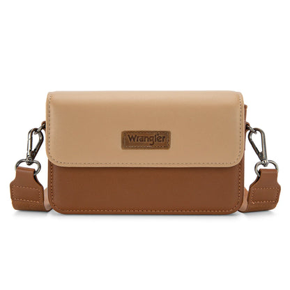Wrangler Dual Tone Small Crossbody Porte-porte - Marron