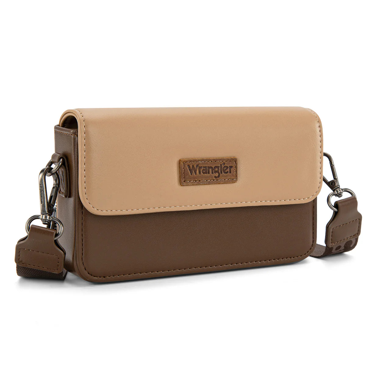 Wrangler Double Tone Small Crossbody Portefeuille - Café