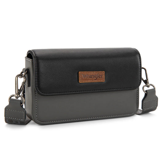 Wrangler Double Tone Small Crossbody Wallet - Gris