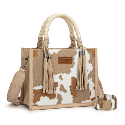 Sac cabas/bandoulière Wrangler à motif vache- Beige