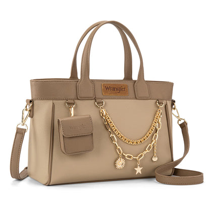 Sac cabas Wrangler avec breloque chaîne et mini-pochette - Kaki