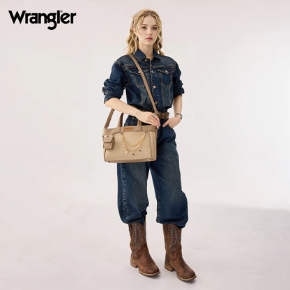Sac cabas Wrangler avec breloque chaîne et mini-pochette - Kaki