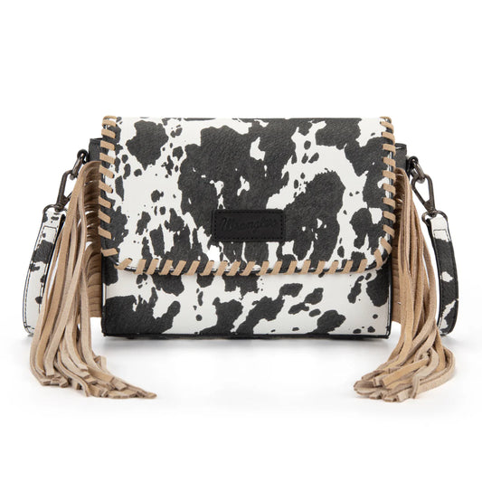 Cow Wrangler Sac bandoulière à franges à franges - Noir