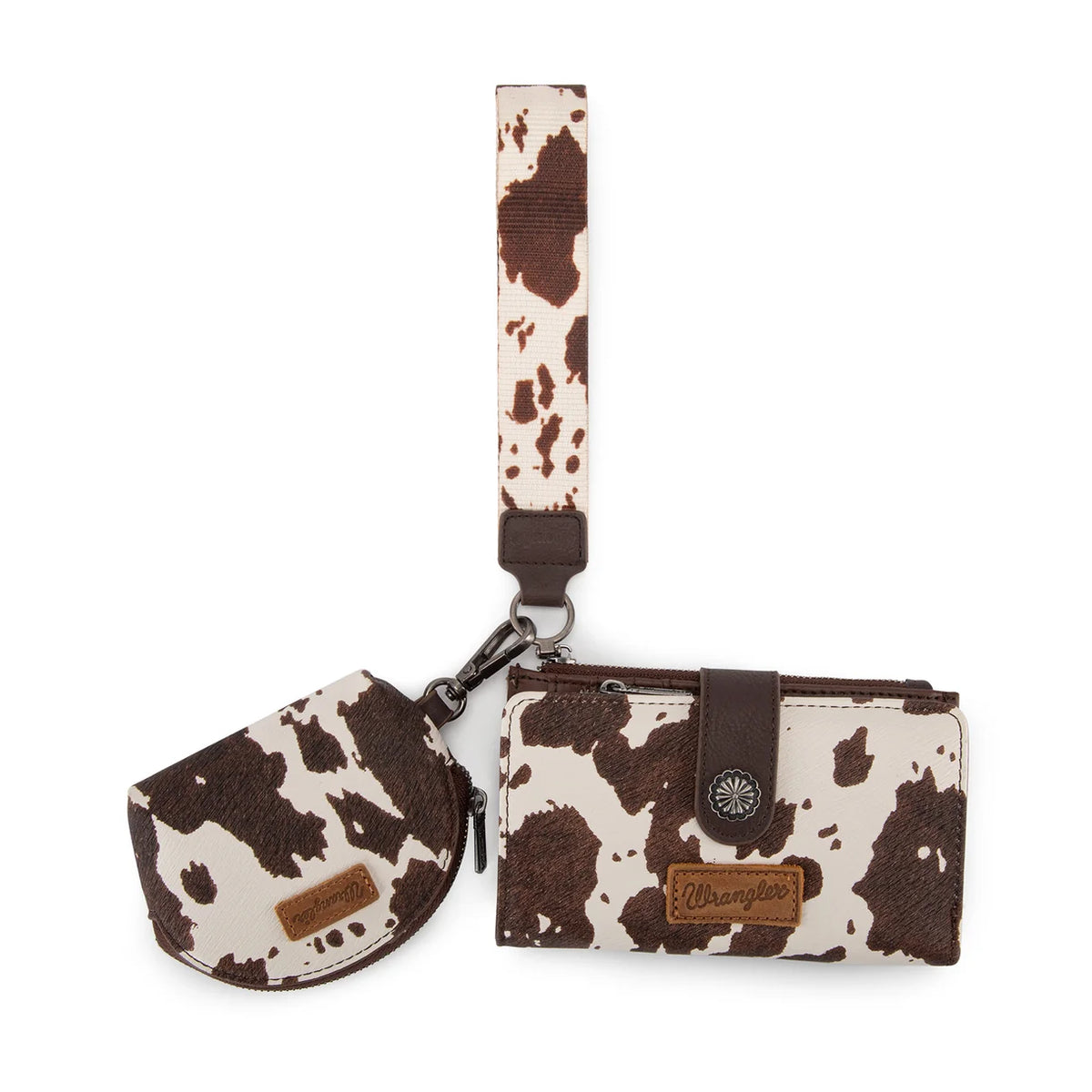 Wrangler Portefeuille à motif vache & pochette à pièces de monnaie