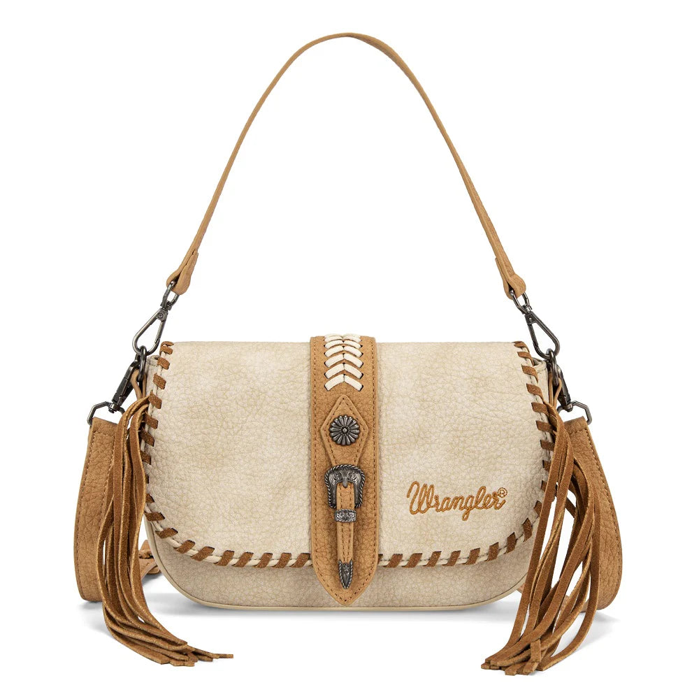 Sac bandoulière à pompons tressés Wrangler - beige