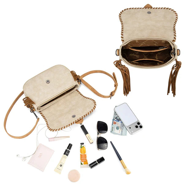 Sac bandoulière à pompons tressés Wrangler - beige
