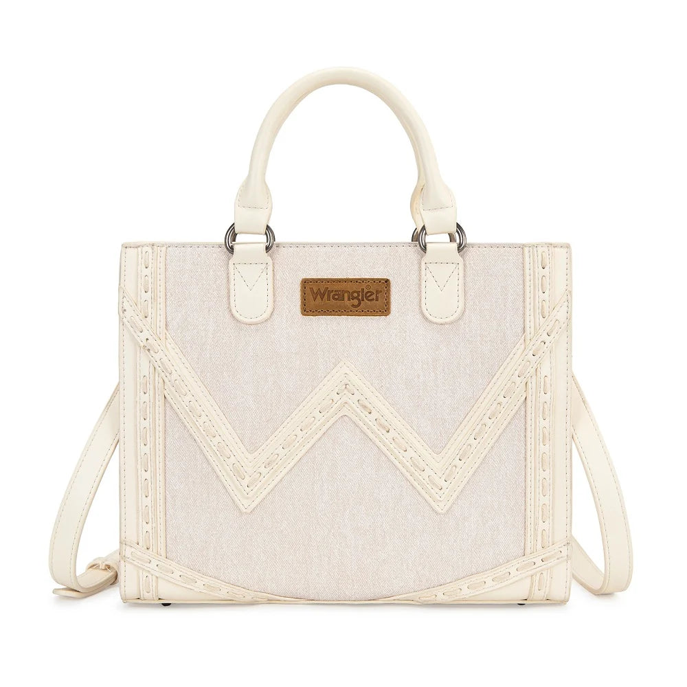 Sac fourre-tout Chevron à point contrasté occidental - beige