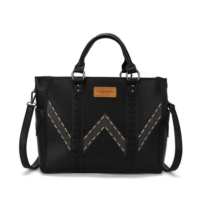 Sac fourre-tout Wrangler Western Stitch & Chevron embossé - Noir