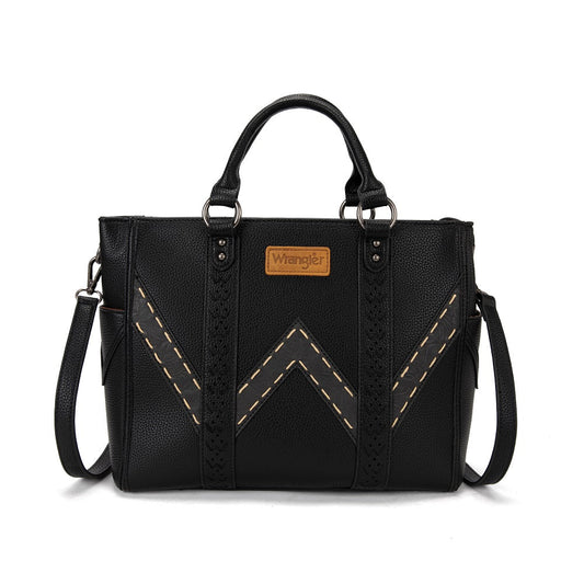 Sac fourre-tout Wrangler Western Stitch & Chevron embossé - Noir