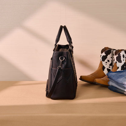 Sac fourre-tout Wrangler Western Stitch & Chevron embossé - Noir