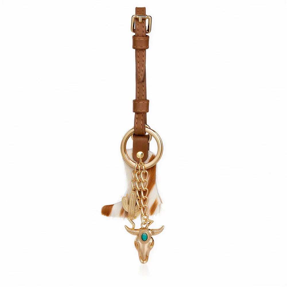 Porte-bonheur Wrangler Western en vache pour bottes de cowboy - Marron