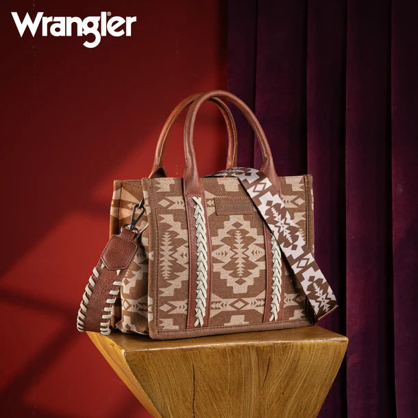 Wrangler  fourre-sac/bandoulière et portefeuille imprimé Southwestern - Marron