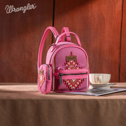 Wrangler Mini sac à dos avec pochette à pièces - rose vif