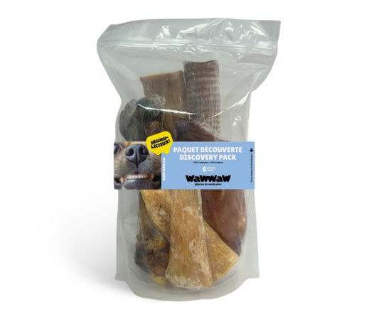 Wawwaw Paquet Découverte Pour Chien, En Sac De 6 Morceaux Assortis