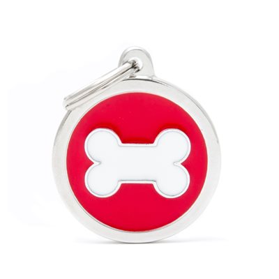 Medaille Red Circle White Bone