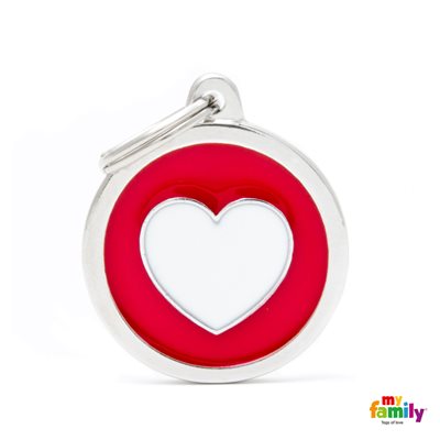 Medaille Red Circle White Heart
