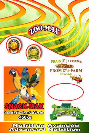 Zoomax Snack-max Oiseaux Amande D'avoine 450gr