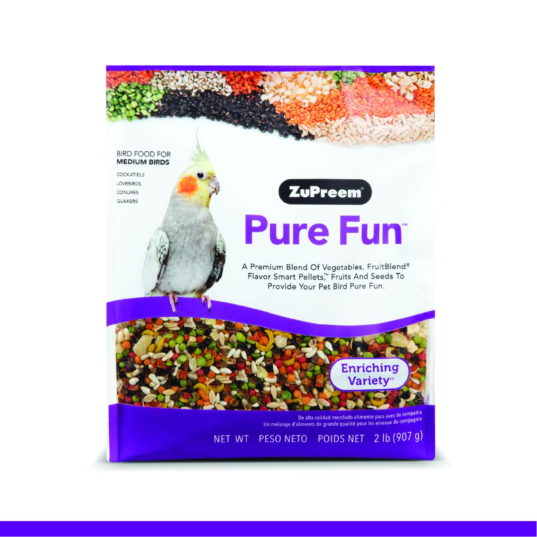 Zupreem "pure Fun" Nourriture Pour Cockatiel, Inséparables & Moyens Oiseaux 2lbs