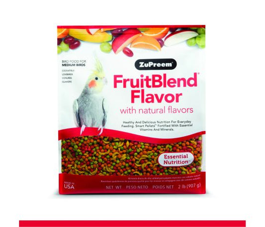 Zupreem "fruitblend" Nourriture Pour Cockatiel, Inséparables & Moyens Oiseaux 2lbs