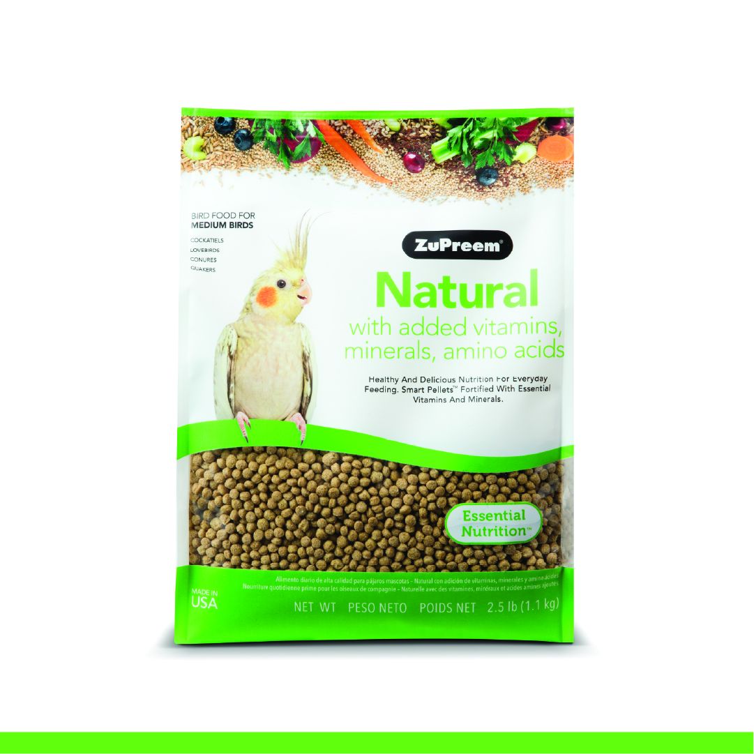 Zupreem "natural" Nourriture Pour Cockatiel, Inséparables & Moyens Oiseaux 2.5lbs