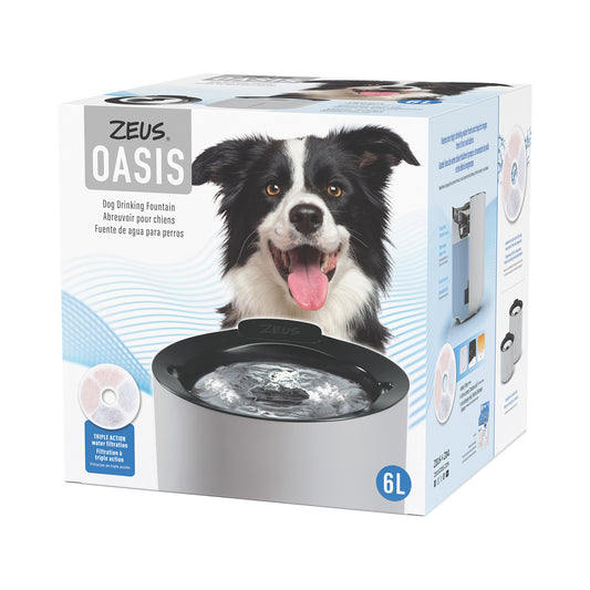 Abreuvoir Zeus Oasis, gris pâle, 6 L (200 oz liq.)