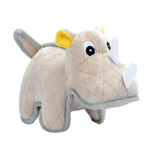 Jouet Safari Zeus pour chiens, rhinocéros beige, 15 cm (6 po)